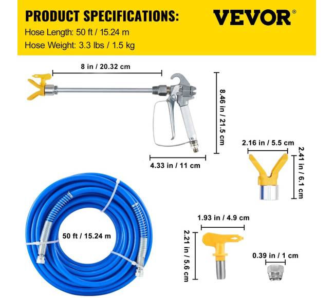 Beoriai dažų purškimo žarnos rinkinys 15 m6