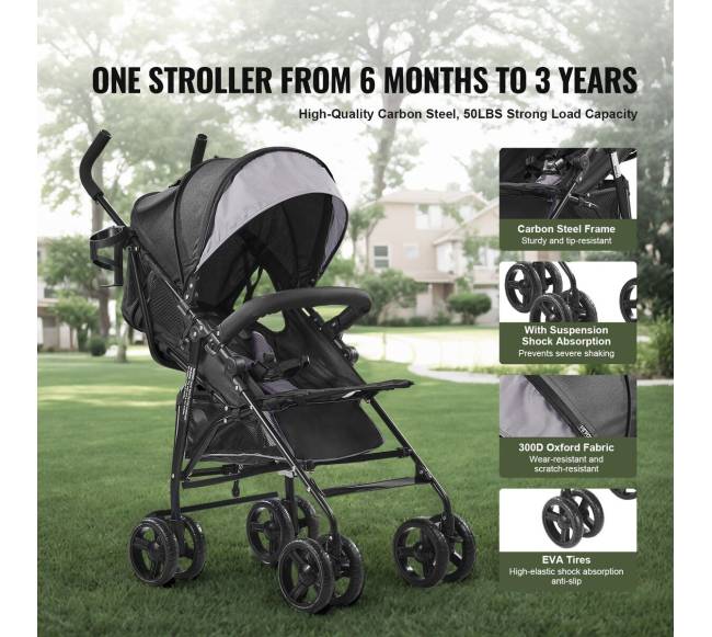 Lengvas vežimėlis su reguliuojama atrama3