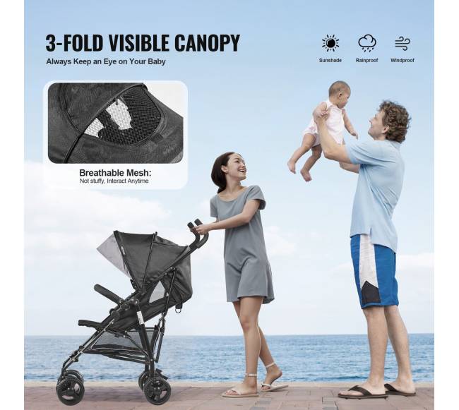 Lengvas vežimėlis su reguliuojama atrama4