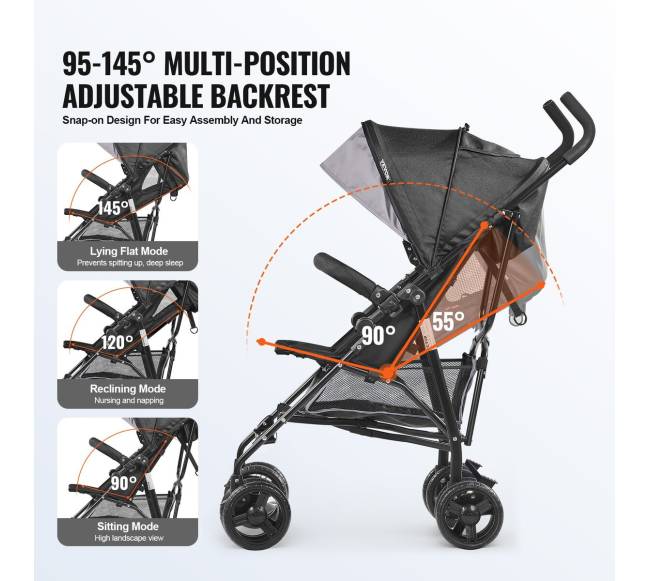 Lengvas vežimėlis su reguliuojama atrama5