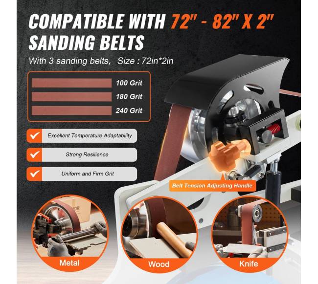 Juostinis šlifuoklis 1828.8 x 50.8mm su VFD3