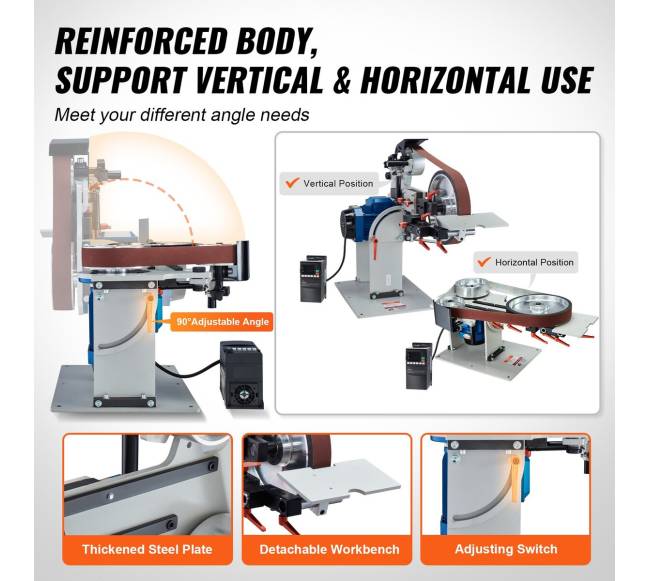 Juostinis šlifuoklis 1828.8 x 50.8mm su VFD5