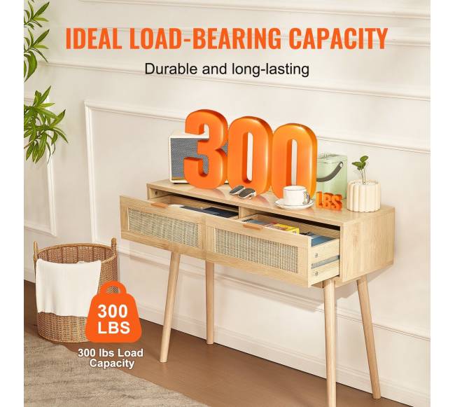 Rataninė konsolė su 2 stalčiais ir slankiojančiomis durimis3