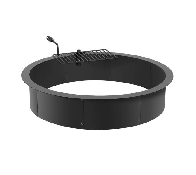 Plieninis laužo žiedas 101 cm su kepsnine0