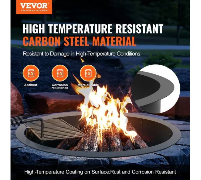 Plieninis laužo žiedas 101 cm su kepsnine1