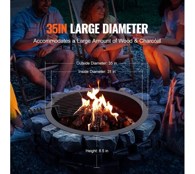 Laužo žiedas su BBQ funkcija, 89 cm2