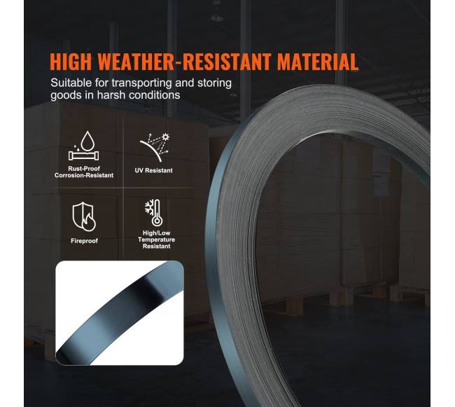 Plieninės pakavimo juostos 12.7 mm x 100 m2