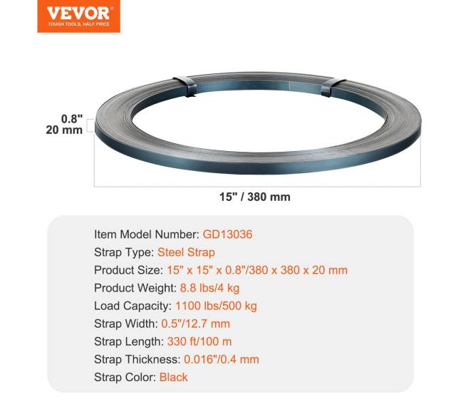 Plieninės pakavimo juostos 12.7 mm x 100 m6