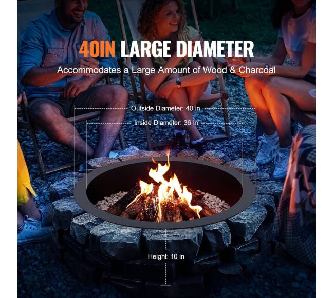 Apvalus laužo žiedo įdėklas 40 cm2