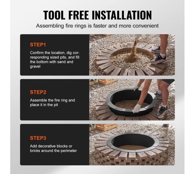 Apvalus laužo žiedo įdėklas 40 cm4