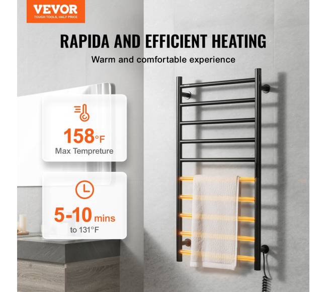 Sieninis juodas 10-strypų rankšluosčių šildytuvas1