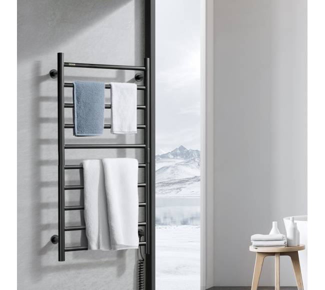 Sieninis juodas 10-strypų rankšluosčių šildytuvas7