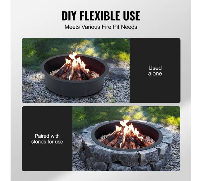 Apvalus laužo žiedo plieno įdėklas 114 cm3