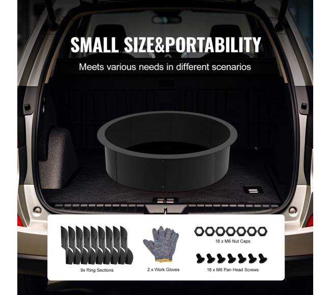 Apvalus laužo žiedo plieno įdėklas 114 cm5