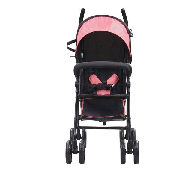 Kompaktiškas lengvas vežimėlis juodasrožinis9