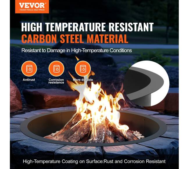 Apvalus laužavietės žiedas 40 colių plieninis įdėklas1