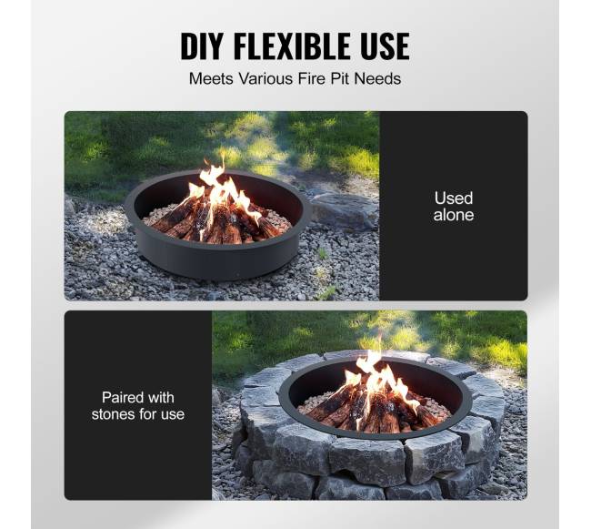 Apvalus laužavietės žiedas 40 colių plieninis įdėklas3