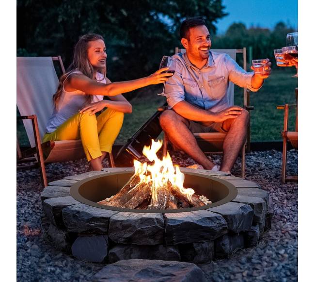 Apvalus laužavietės žiedas 40 colių plieninis įdėklas7