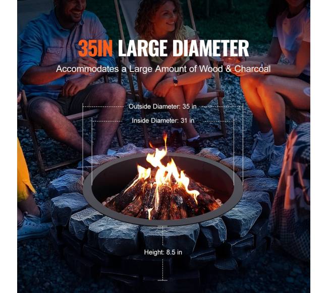 apvalus ugnies duobės rėmas plieninis2