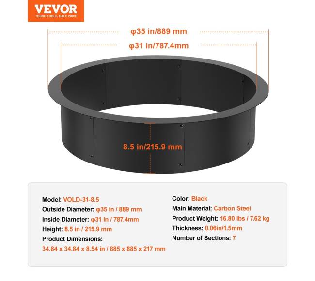 apvalus ugnies duobės rėmas plieninis6