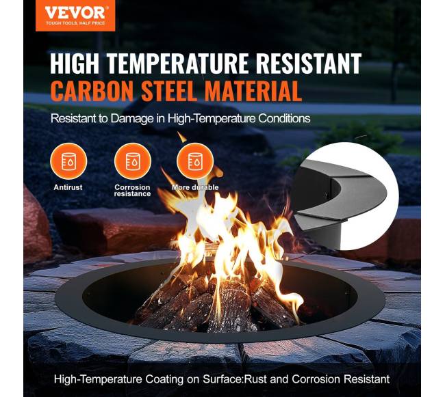 Apvalus 91 cm laužavietės plieno žiedas1