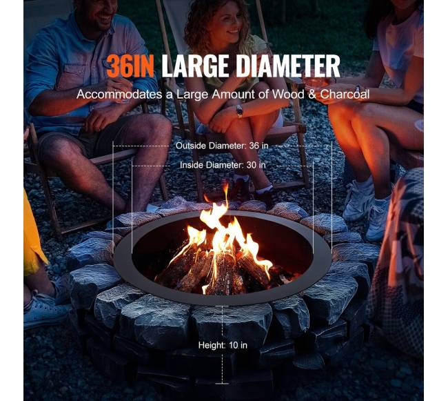 Apvalus 91 cm laužavietės plieno žiedas2