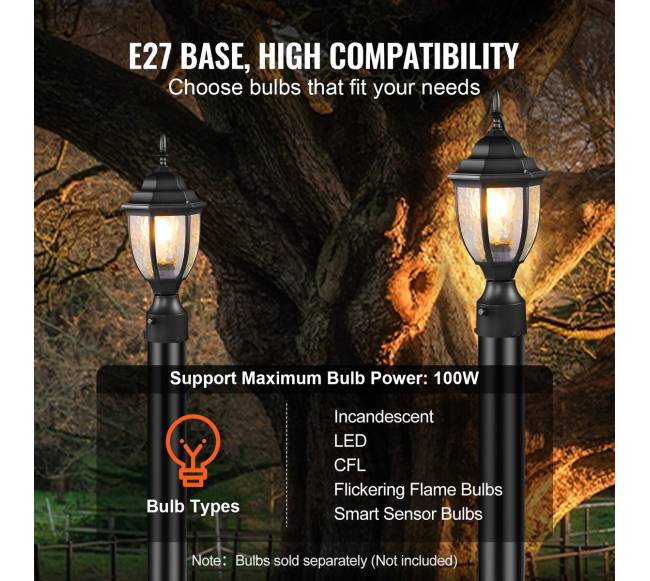 2 vnt. sutemos-aušra lauko šviestuvai 390 mm3