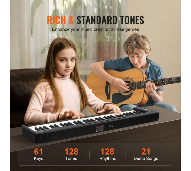 Sulankstomas 61 klavišo klavišas pianinas su Bluetooth2