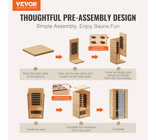 Infraraudonųjų spindulių medinė sauna 1-2 asmenims1