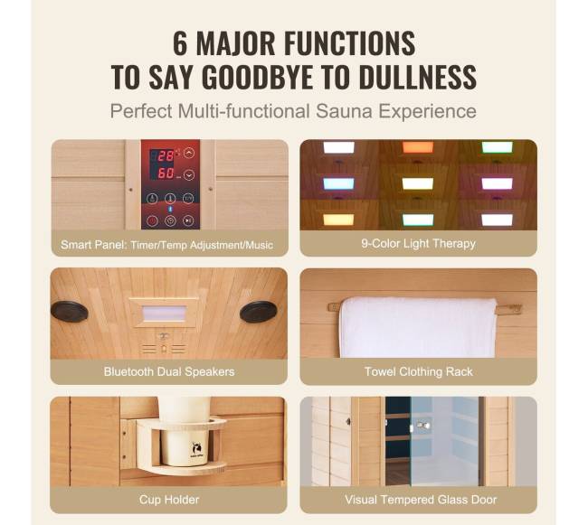 Infraraudonųjų spindulių medinė sauna 1-2 asmenims3