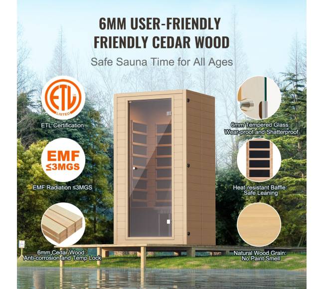 Infraraudonųjų spindulių medinė sauna 1-2 asmenims4