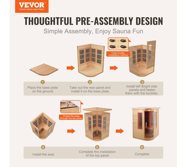 Infraraudonųjų spindulių dvivietė medinė sauna1