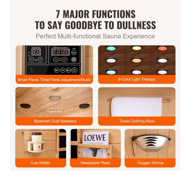 Infraraudonųjų spindulių dvivietė medinė sauna3