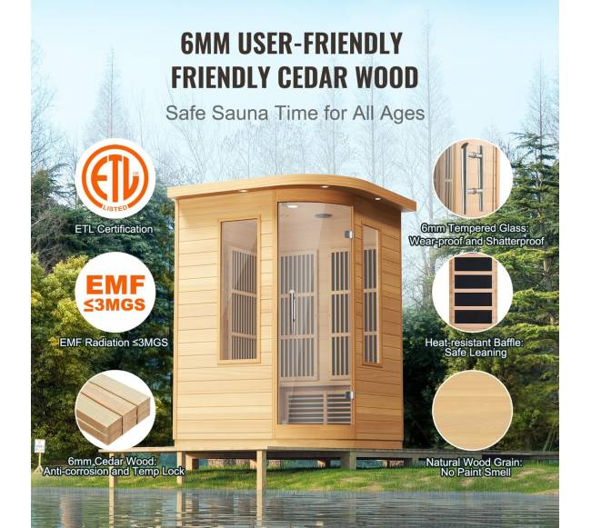 Infraraudonųjų spindulių dvivietė medinė sauna4