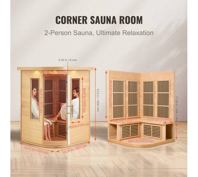 Infraraudonųjų spindulių dvivietė medinė sauna5