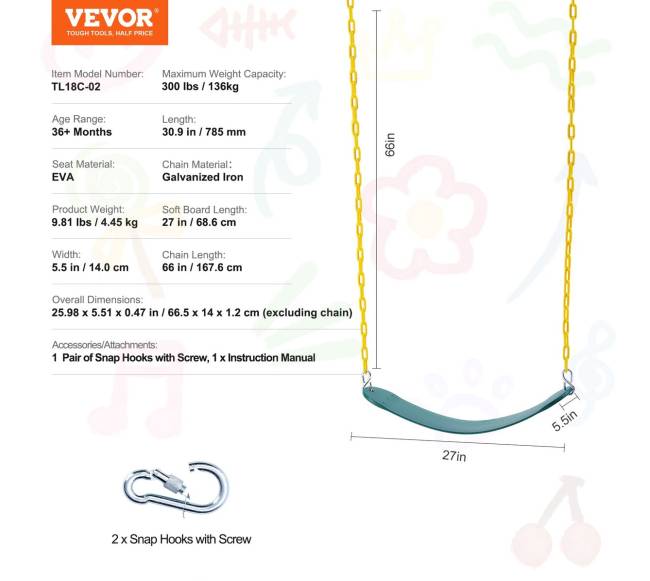 2 vietų sūpynių pakaitalai lauko sūpynių komplektui6