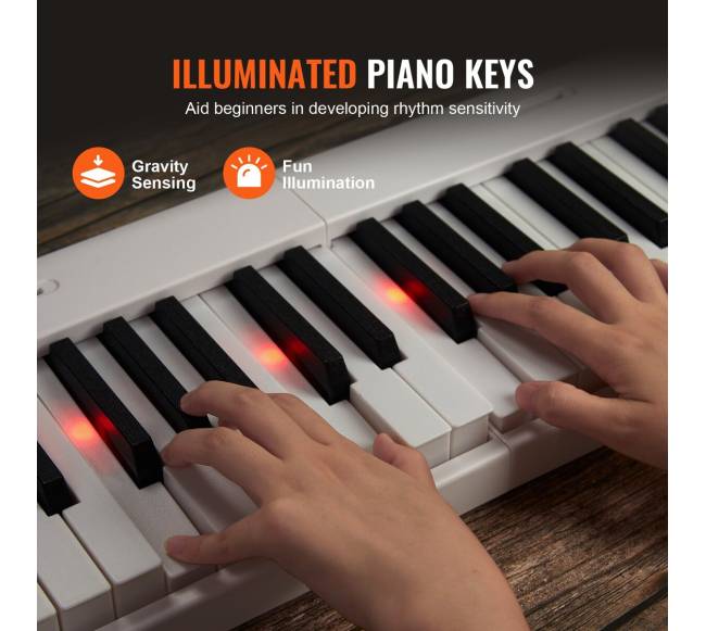 88 klavišų sulankstomas pianinas su Bluetooth3