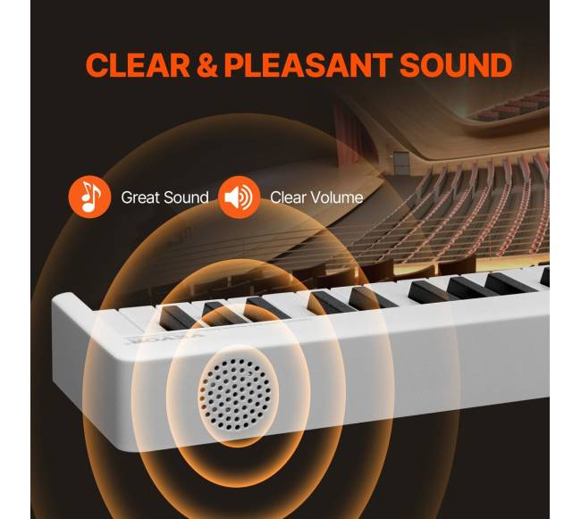88 klavišų sulankstomas pianinas su Bluetooth4