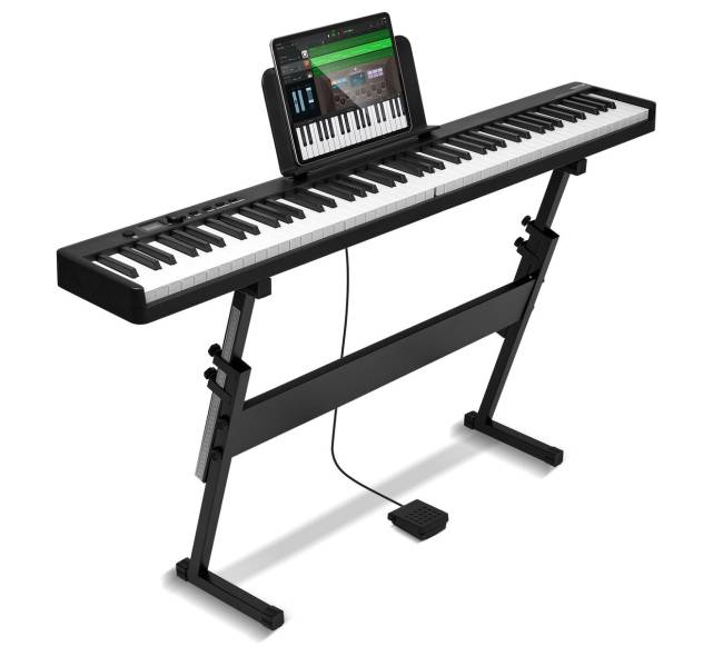 88 klavišų sulankstomas klaviatūras fortepijonas0