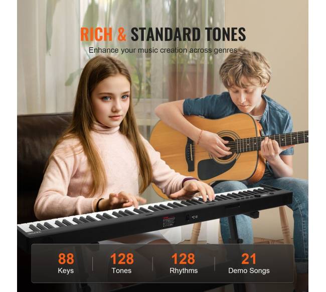 88 klavišų sulankstomas klaviatūras fortepijonas2