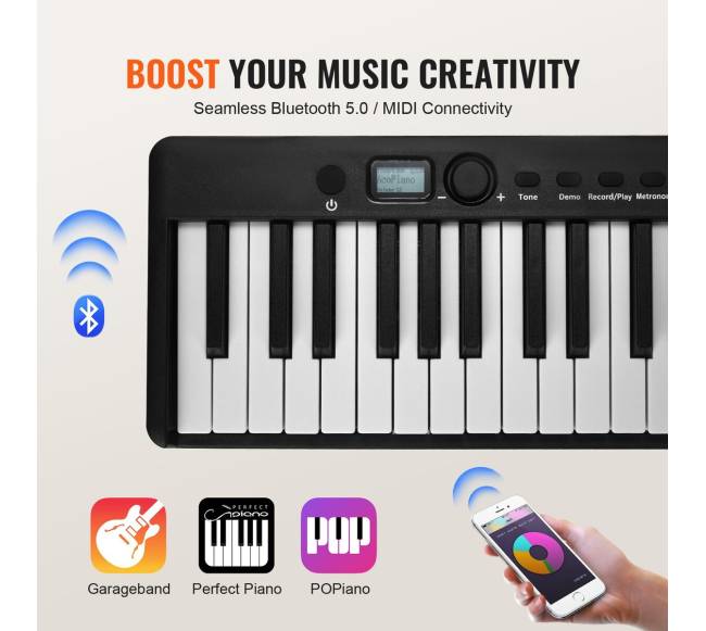 88 klavišų sulankstomas klaviatūras fortepijonas5