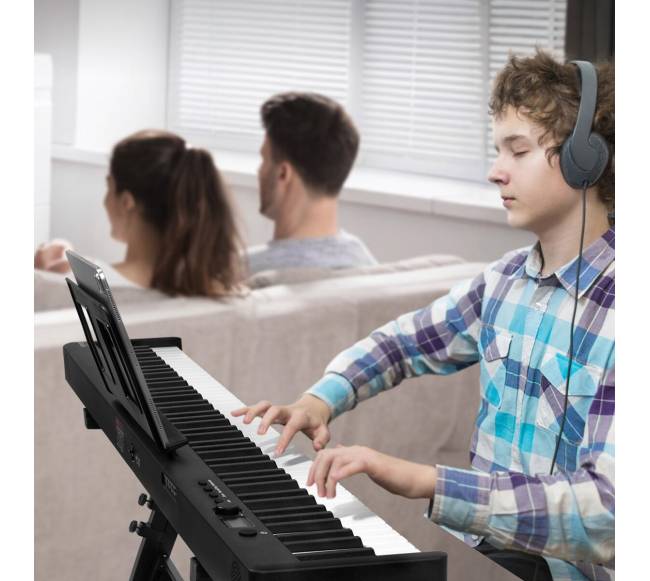 88 klavišų sulankstomas klaviatūras fortepijonas7