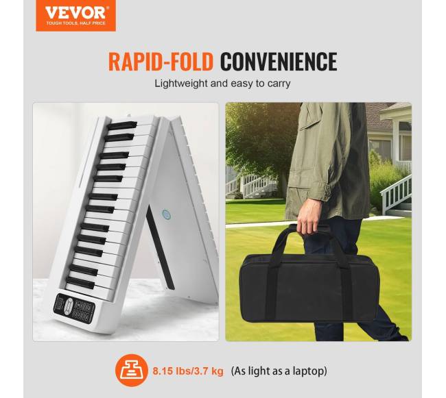 Sulankstomas pianinas su bluetooth ir MIDI2