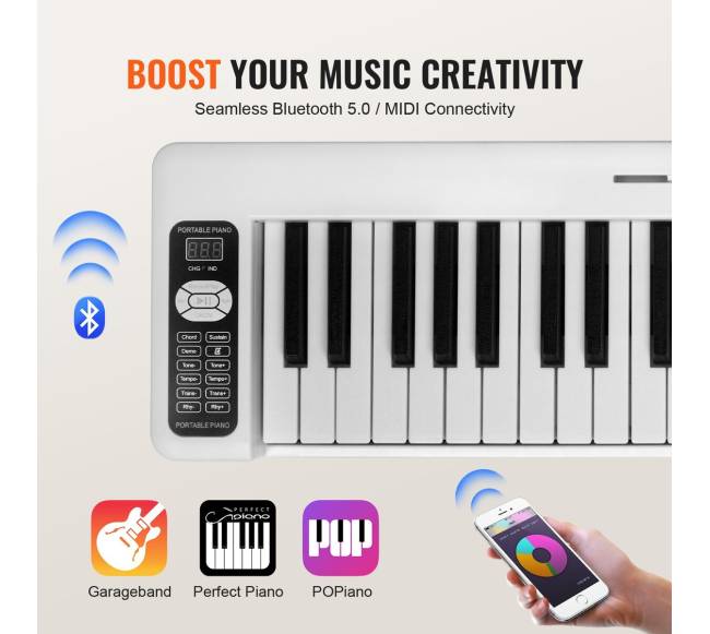 Sulankstomas pianinas su bluetooth ir MIDI6