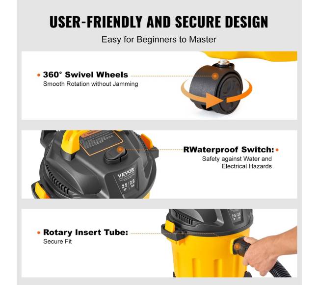 Drėgnassausas parduotuvės dulkių siurblys 10L 2 AG4