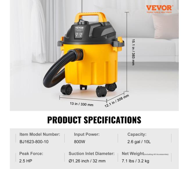 Drėgnassausas parduotuvės dulkių siurblys 10L 2 AG6