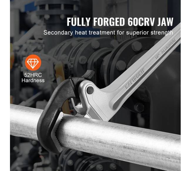 Aliuminis vamzdžių raktas su automatiniais žandikauliais 457 mm3