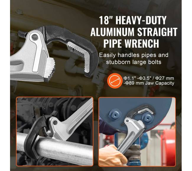 Aliuminis vamzdžių raktas su automatiniais žandikauliais 457 mm5