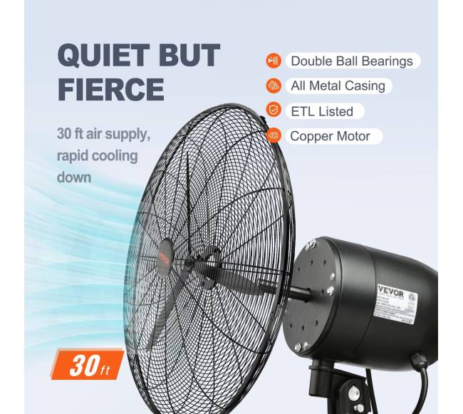 Osciliuojantis sieninis rūko ventiliatorius 74.9 cm4