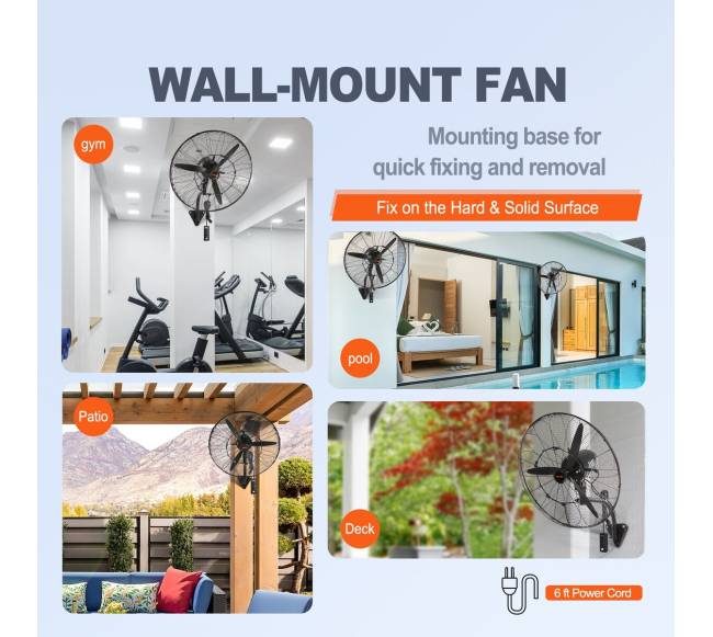 Osciliuojantis sieninis rūko ventiliatorius 74.9 cm6